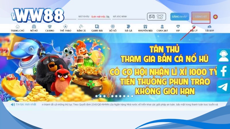 Hướng Dẫn Đăng Ký WW88 Chi Tiết Dành Cho Tân Binh 1 Chọn đăng ký WW88